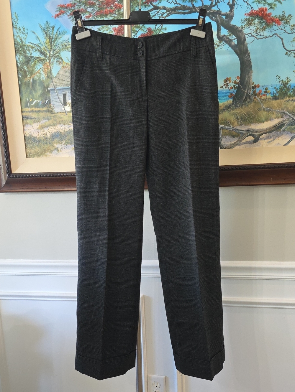 Michael Kors Dark Gray Textured Dress Pants